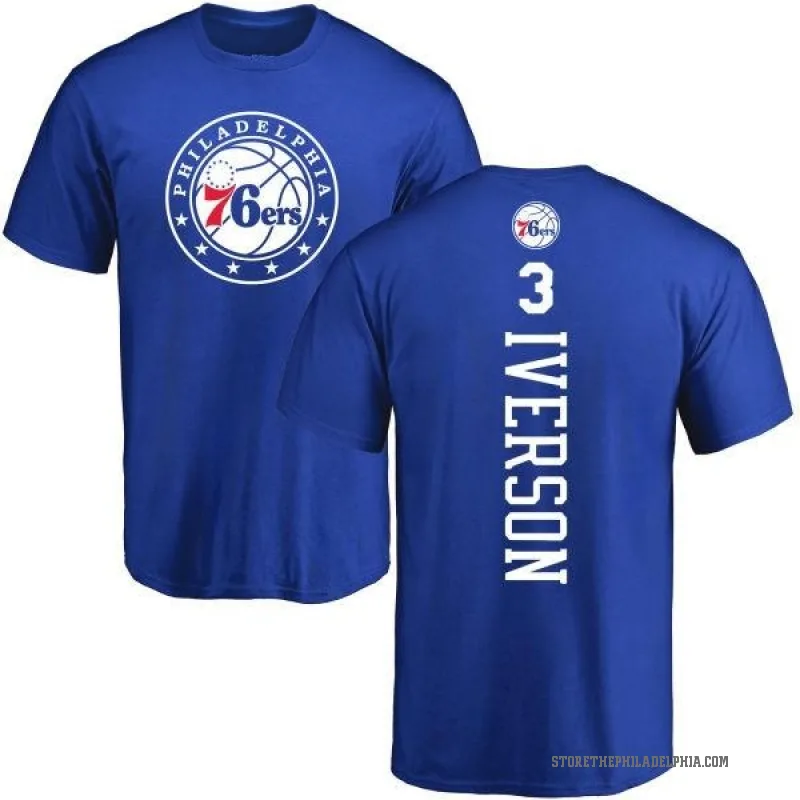 Allen Iverson Men's Royal Philadelphia 76ers Backer T-Shirt