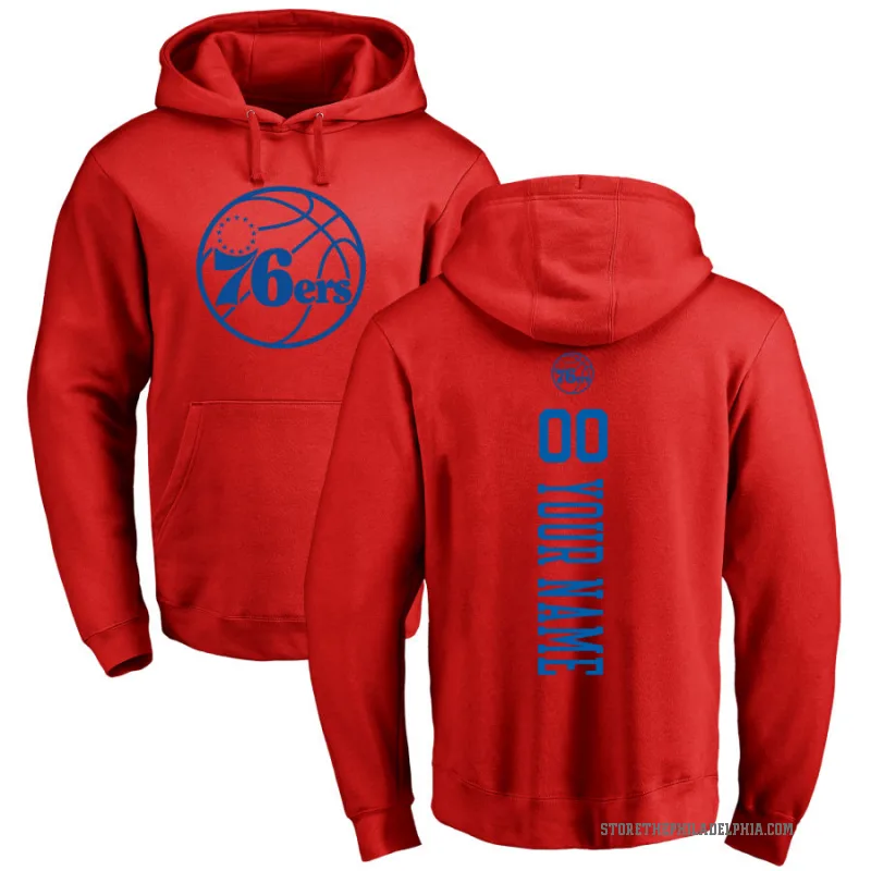 Custom Men's Red Philadelphia 76ers Branded One Color Backer Pullover Hoodie