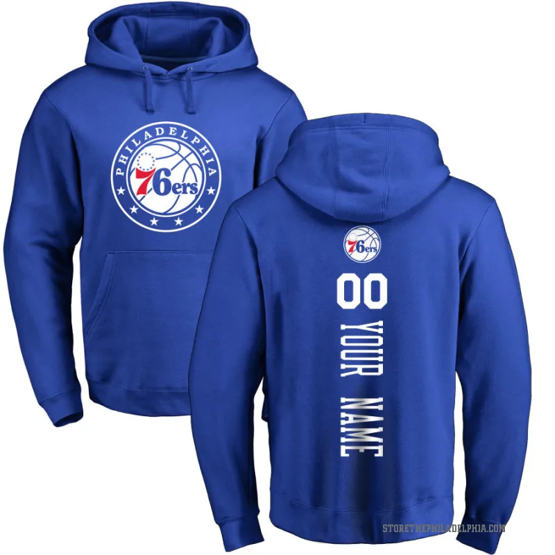 Custom Youth Royal Philadelphia 76ers Branded Backer Pullover Hoodie