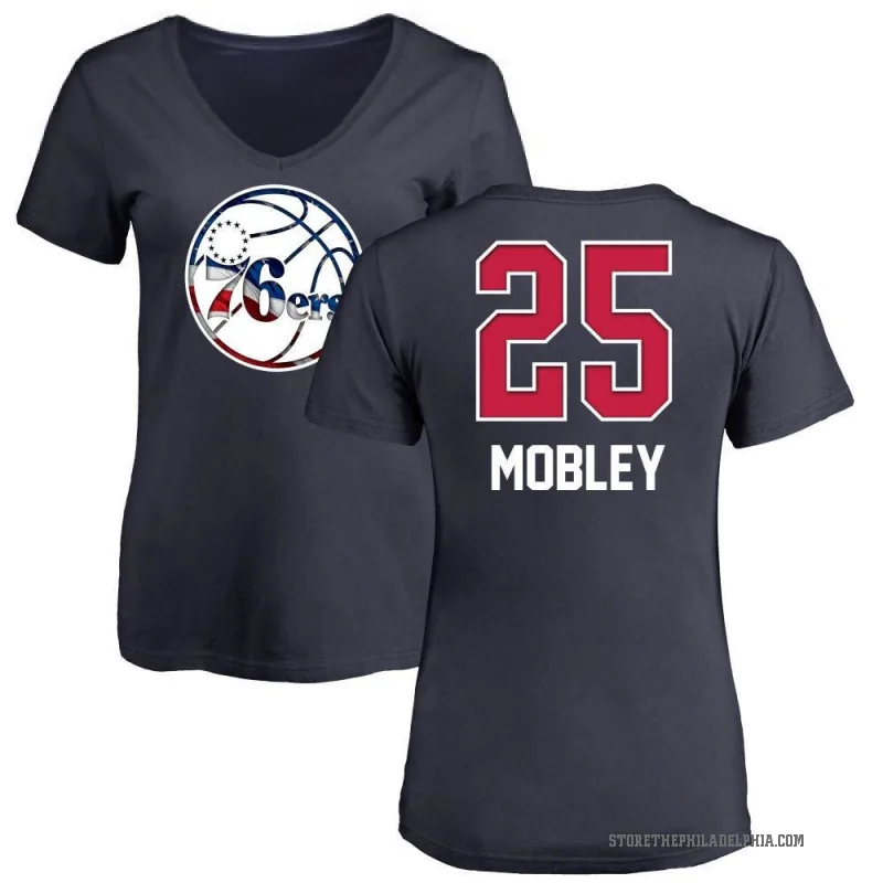 Isaiah Mobley Women's Navy Philadelphia 76ers Name and Number Banner Wave V-Neck T-Shirt