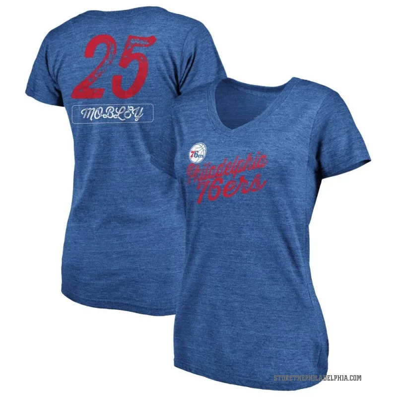 Isaiah Mobley Women's Royal Philadelphia 76ers Sideline V-Neck T-Shirt