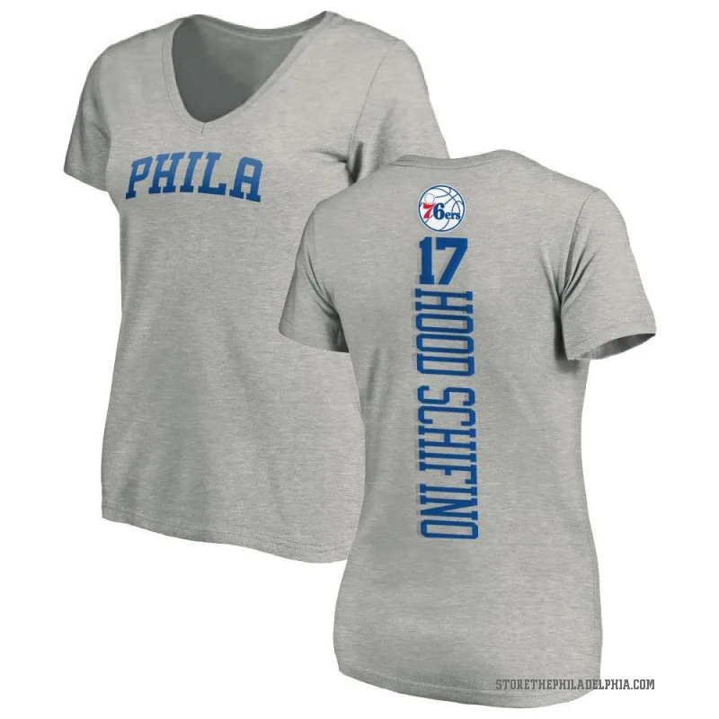 Jalen Hood-Schifino Women's Philadelphia 76ers Ash Backer T-Shirt