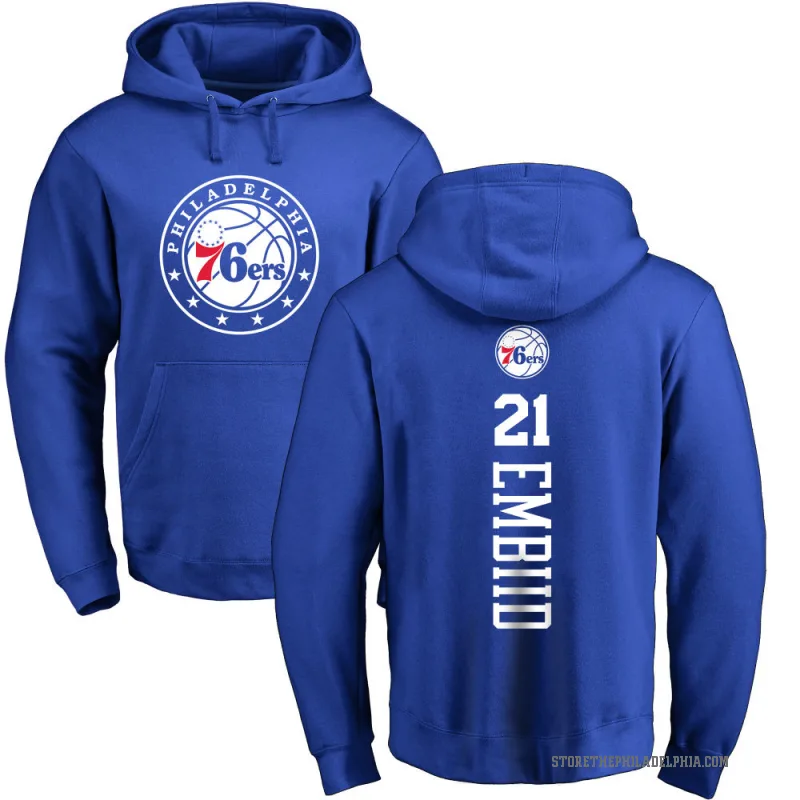 Joel Embiid Youth Royal Philadelphia 76ers Branded Backer Pullover Hoodie