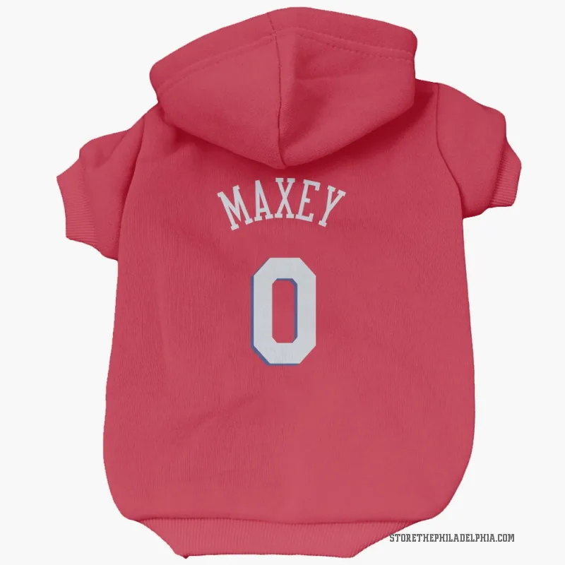 Tyrese Maxey  Red Philadelphia 76ers  Cat & Dog Pet Hoodie
