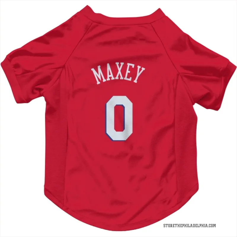 Tyrese Maxey  Red Philadelphia 76ers  Cat & Dog Pet Jersey