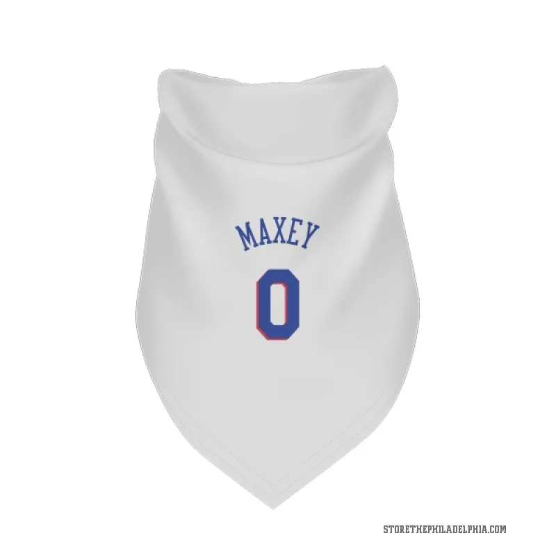 Tyrese Maxey  White Philadelphia 76ers  Cat & Dog Pet Bandana