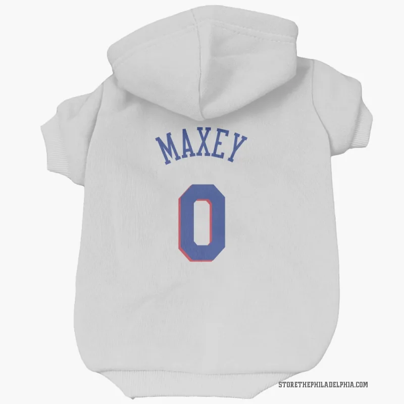 Tyrese Maxey  White Philadelphia 76ers  Cat & Dog Pet Hoodie