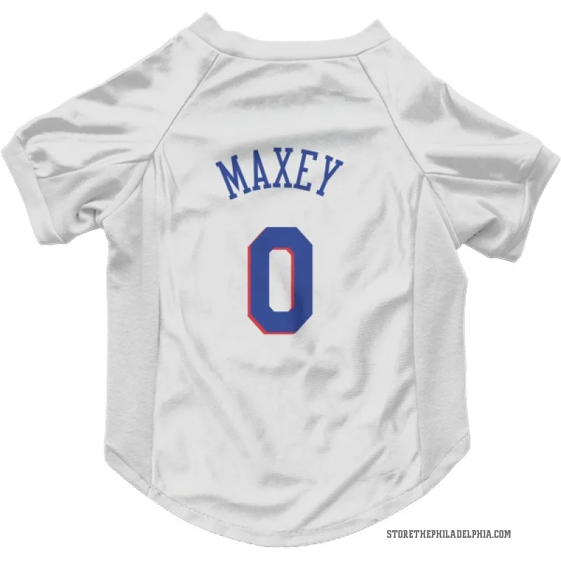 Tyrese Maxey  White Philadelphia 76ers  Cat & Dog Pet Jersey